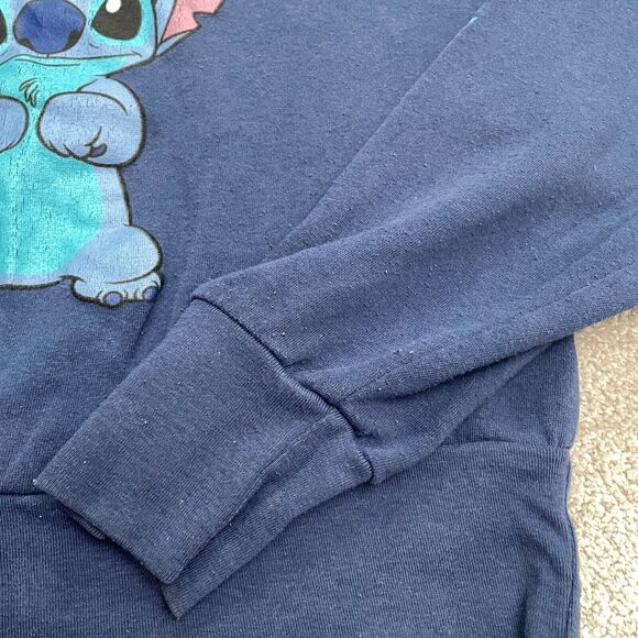 Disney Lilo & Stitch Graphic Pullover Sweatshirt Boys Kids Medium Blue Crew Neck - Picture 13 of 14